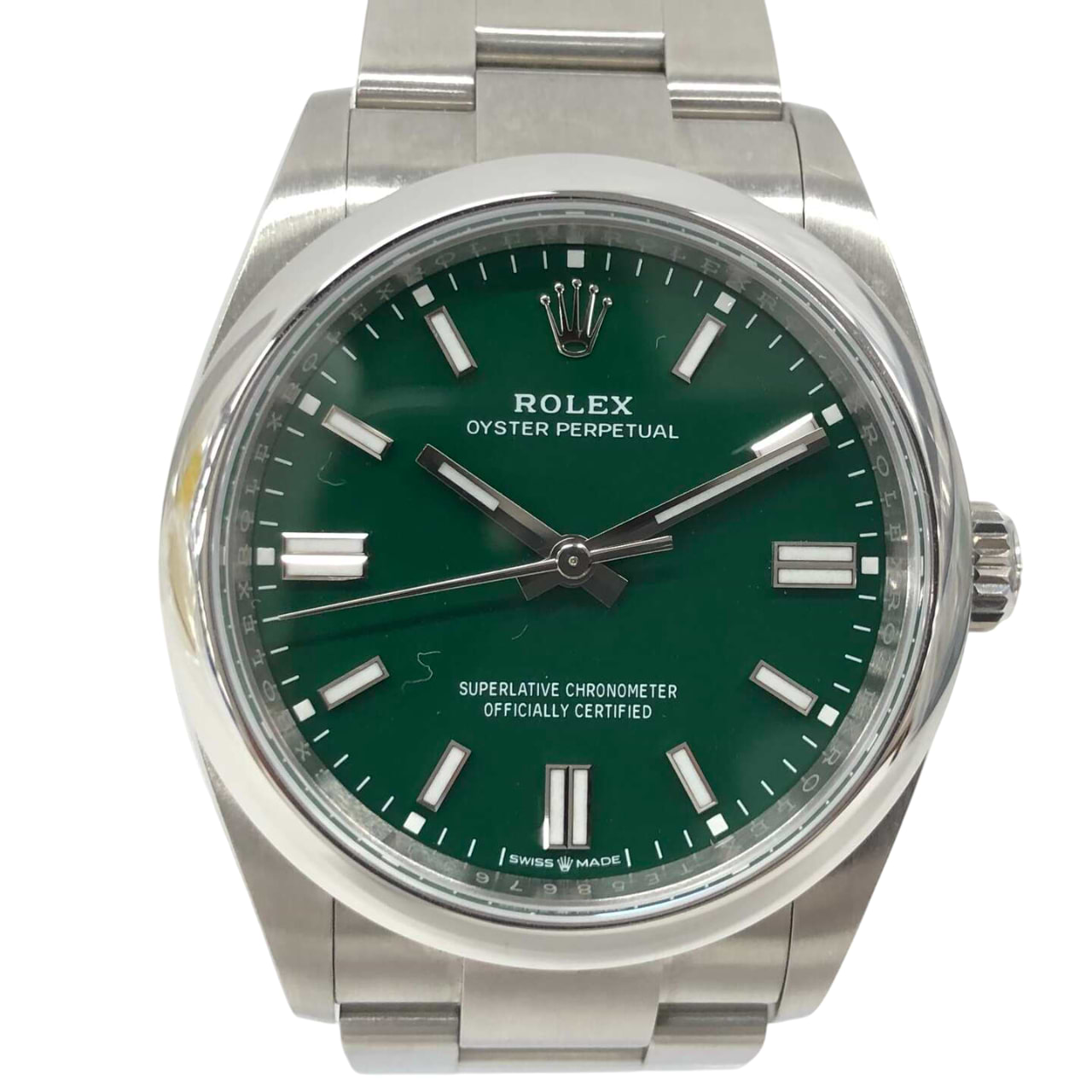 ロレックスオイスターパーペチュアル 126000 自動巻き SS×SS グリーン