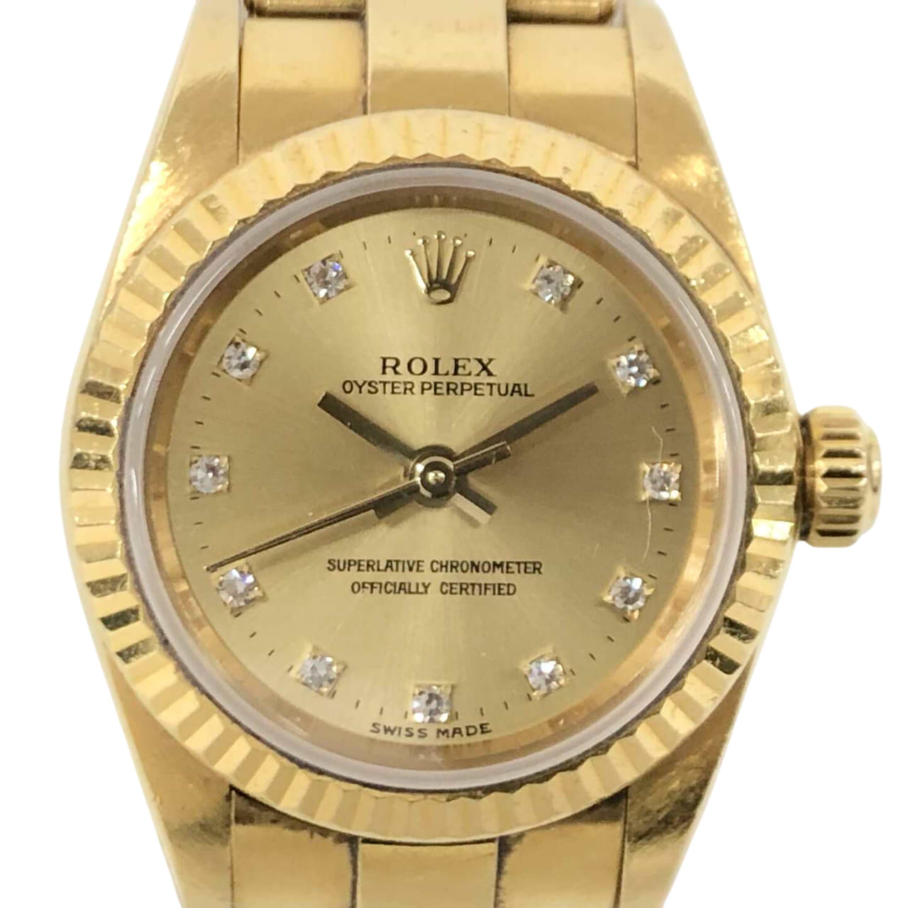 ロレックスオイスターパーペチュアル 76198G 自動巻き 750YG×750YG シャンパン