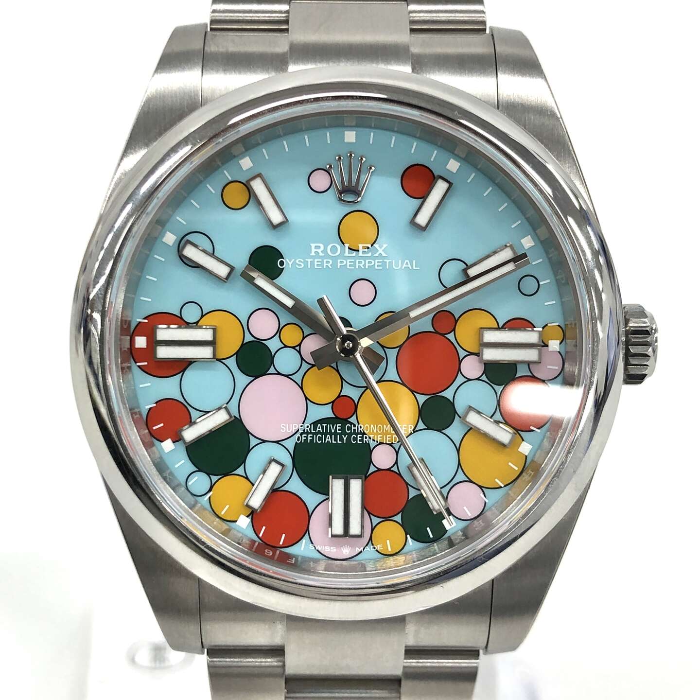 ロレックスオイスターパーペチュアル41 124300 自動巻き SS×SS セレブレーションモチーフ