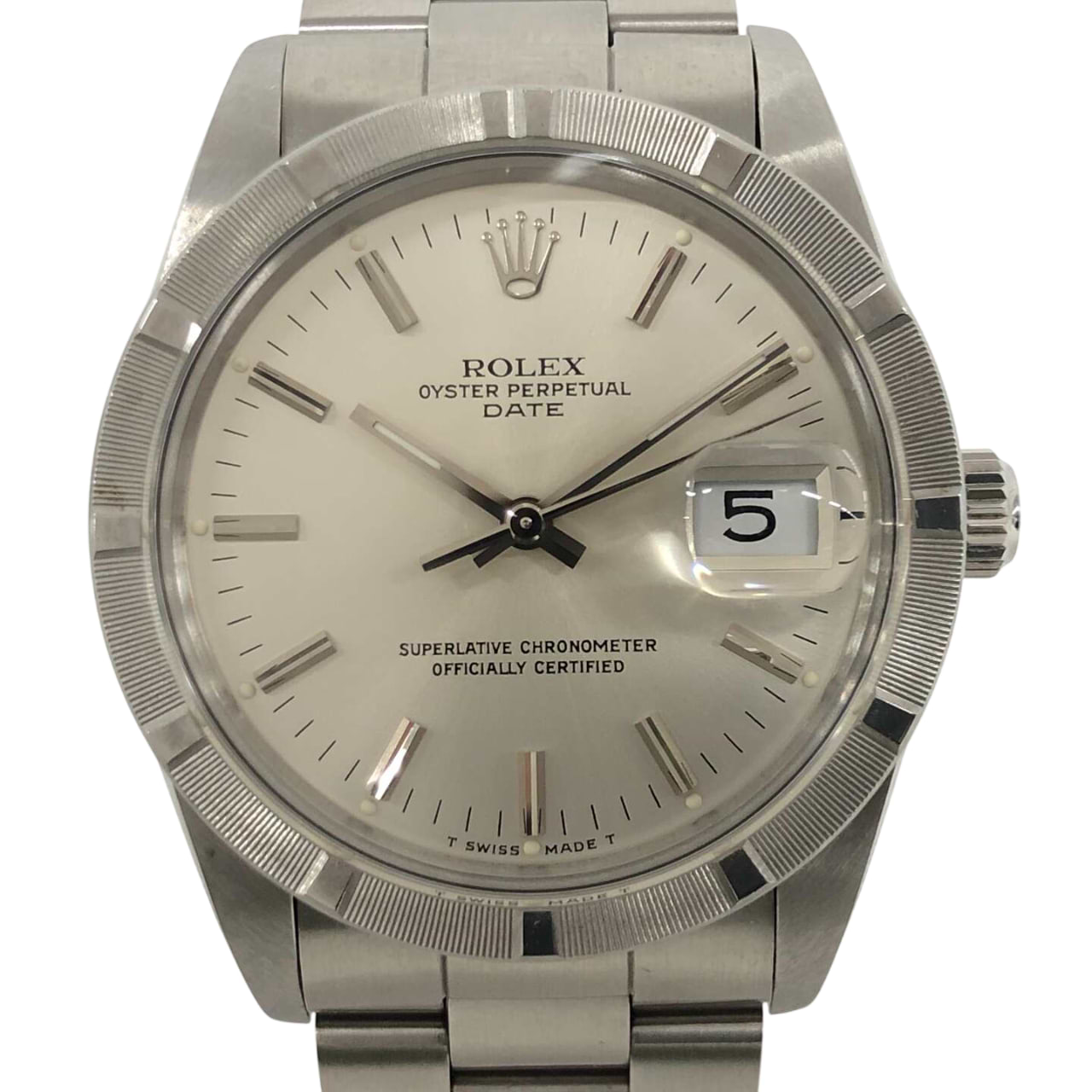 ロレックスオイスターパーペチュアルデイト 15010 自動巻き SS×SS シルバー