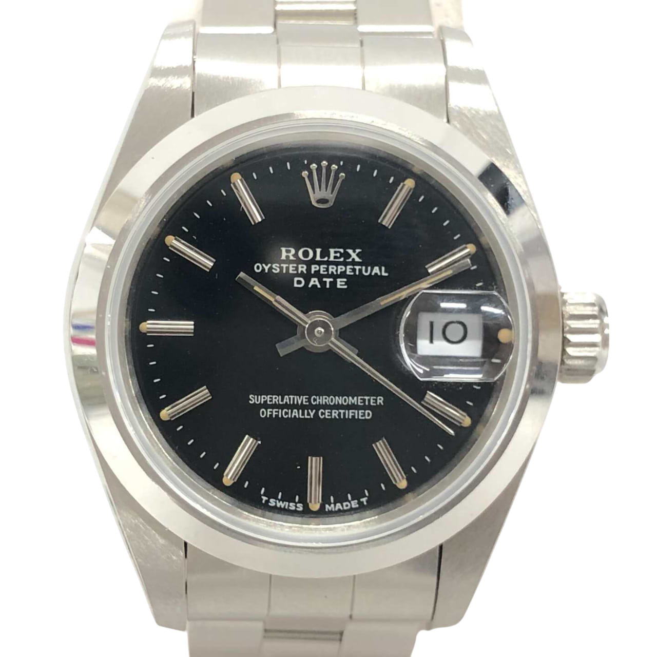 ロレックスオイスターパーペチュアルデイト 79160 自動巻き SS×SS ブラック