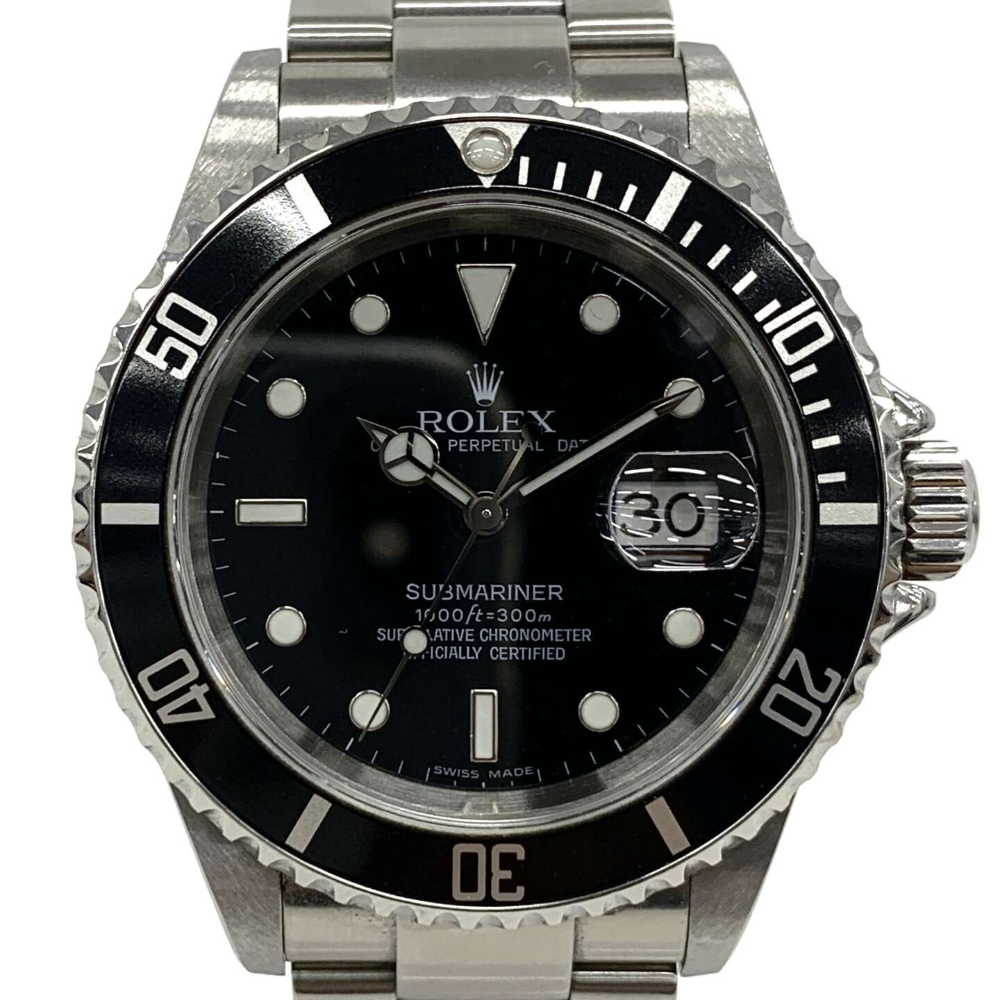 ロレックス サブマリーナーデイト 16610 自動巻き SS×SS ブラック