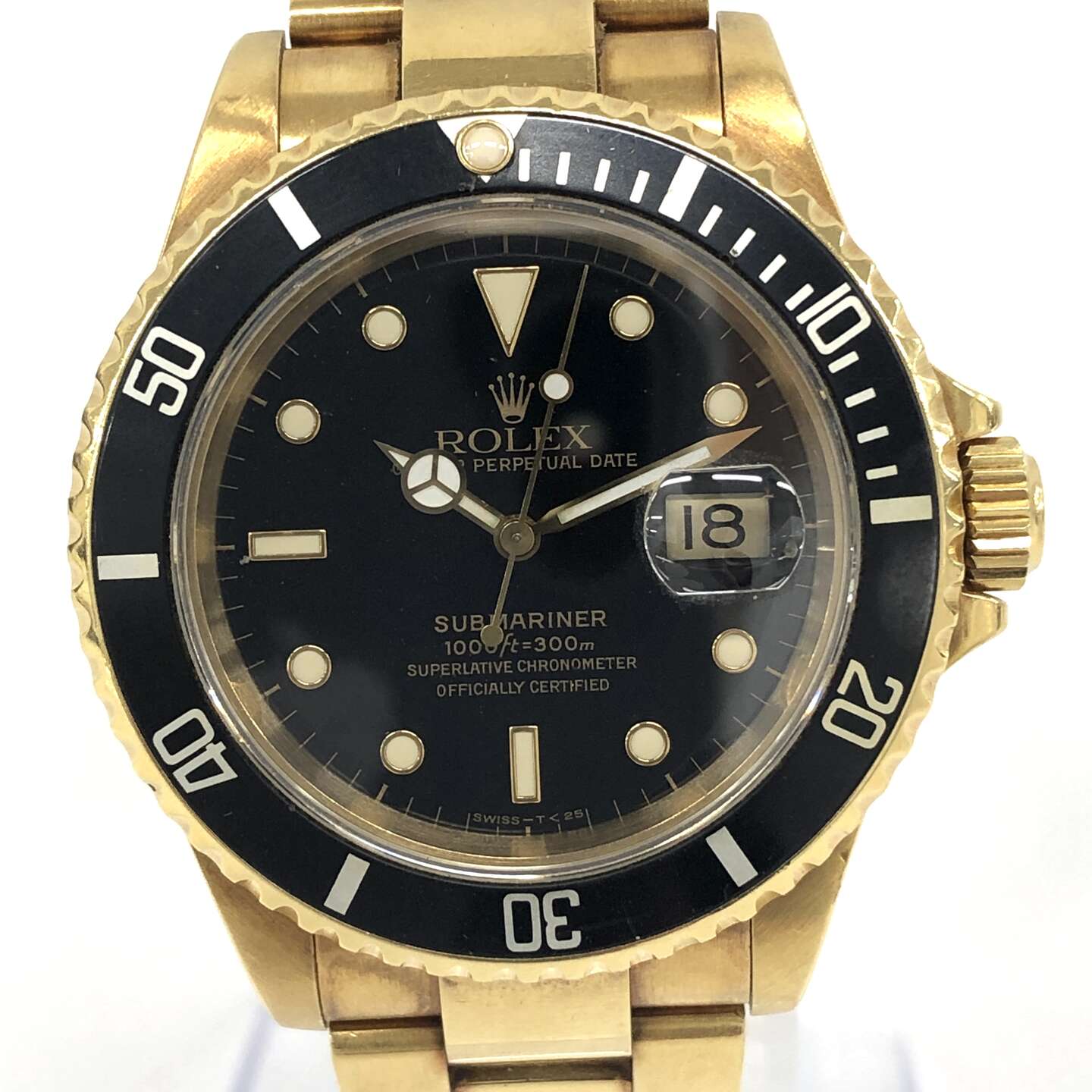 ロレックス サブマリーナーデイト 16618LN 自動巻き 750YG×750YG ブラック