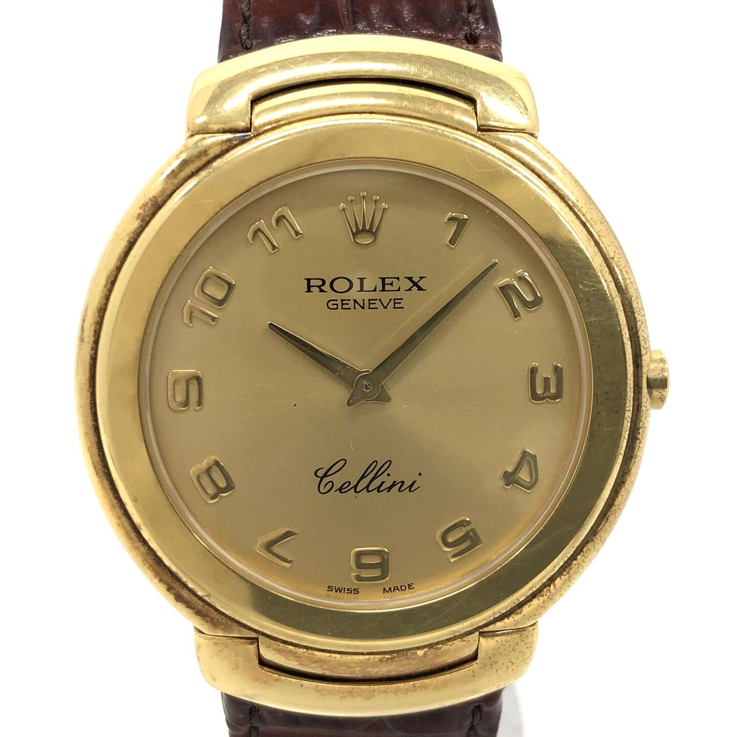 チェリーニ 6623/8 クォーツ 750YG×革 シャンパン