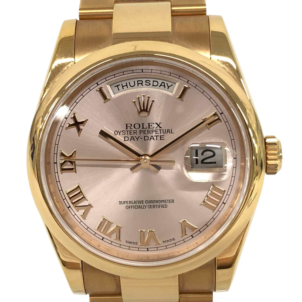 ロレックスデイデイト 118205 自動巻き 750×750 ピンク