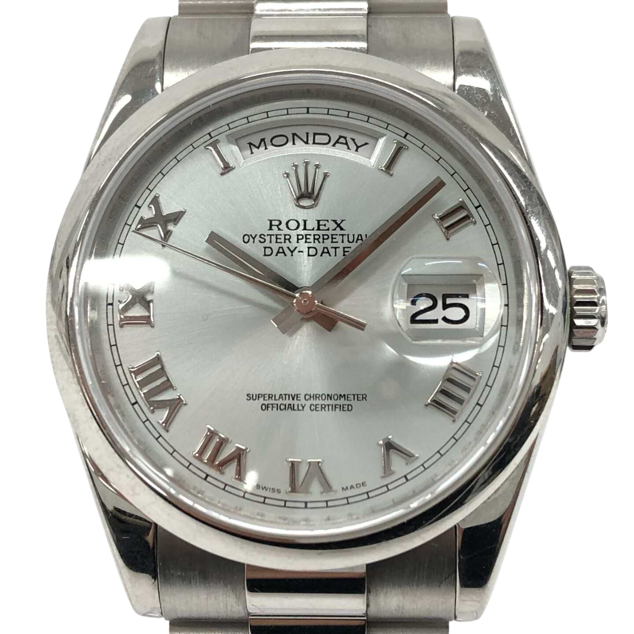 ロレックスデイデイト 118206 自動巻き Pt950×Pt950 アイスブルー