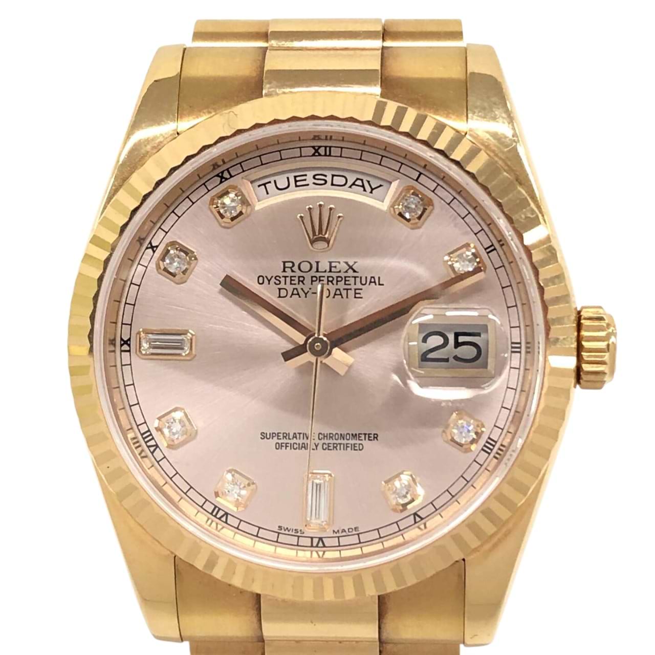 ロレックスデイデイト 118235A 自動巻き 750PG×750PG ピンク