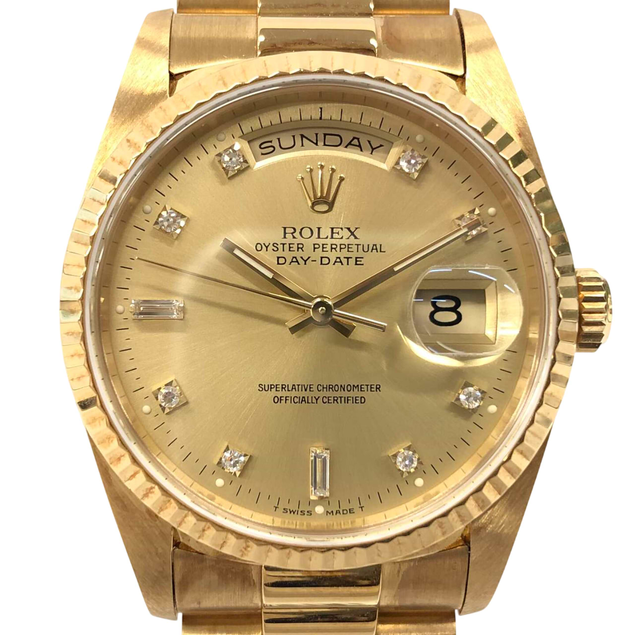 ロレックスデイデイト 18238A 自動巻き 750YG×750YG	シャンパン