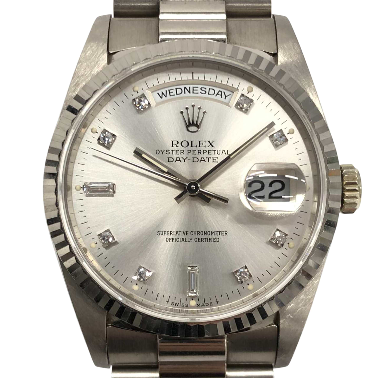 ロレックスデイデイト 18239A 自動巻き 750WG×750WG シルバー