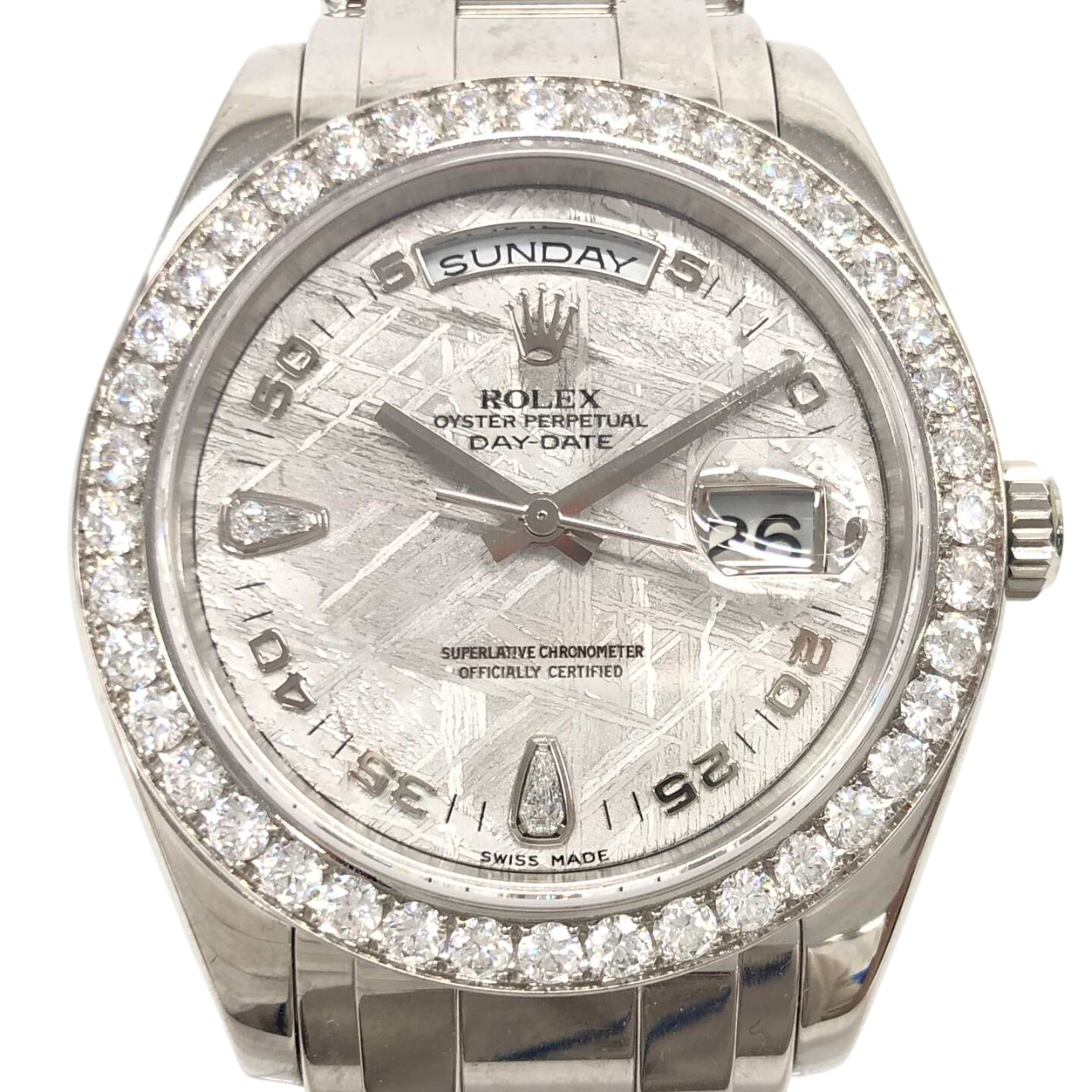 ロレックスデイデイト 18946 自動巻き PT×PT メテオライト