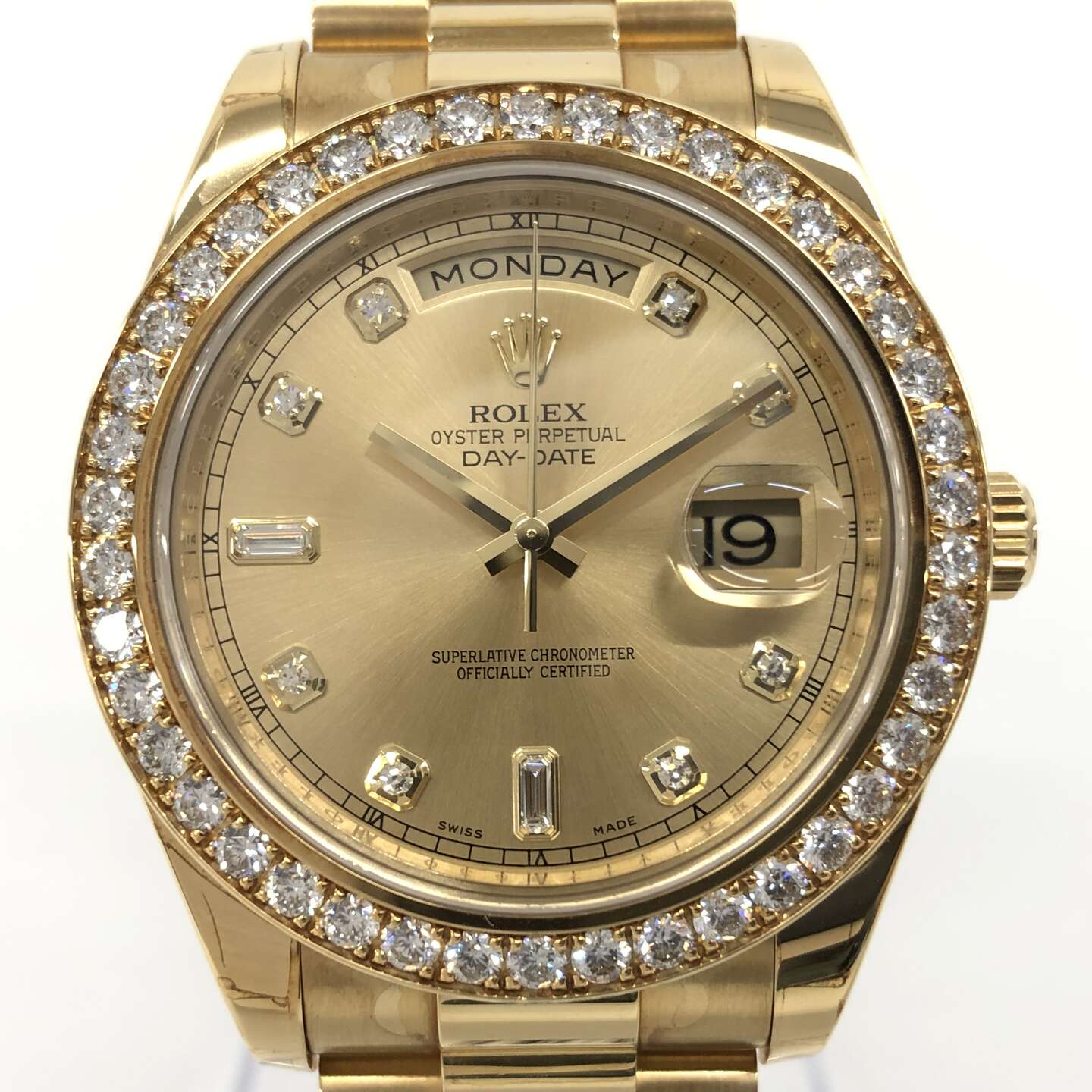 ロレックス デイデイト 218348A 自動巻き 750YG×750YG シャンパンゴールド