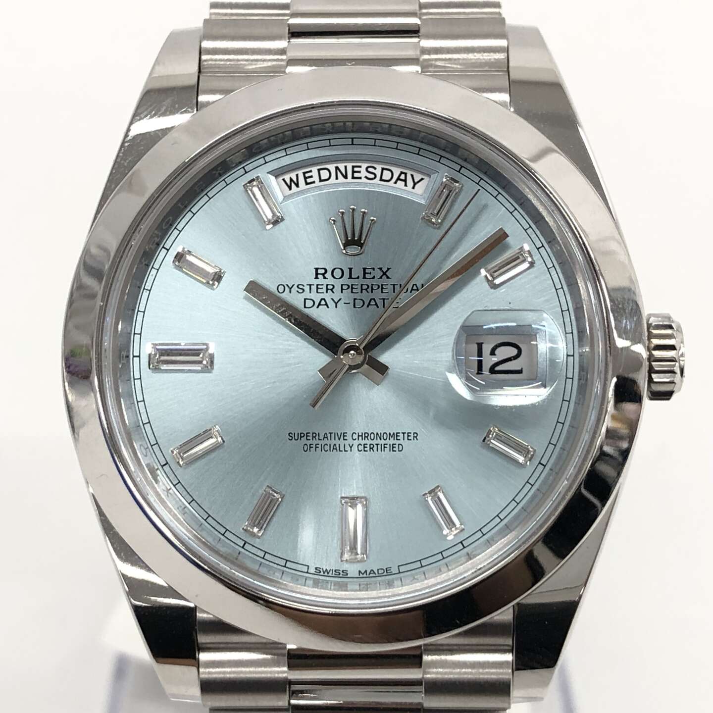 ロレックス デイデイト 228206 自動巻き PT950×PT950 アイスブルー
