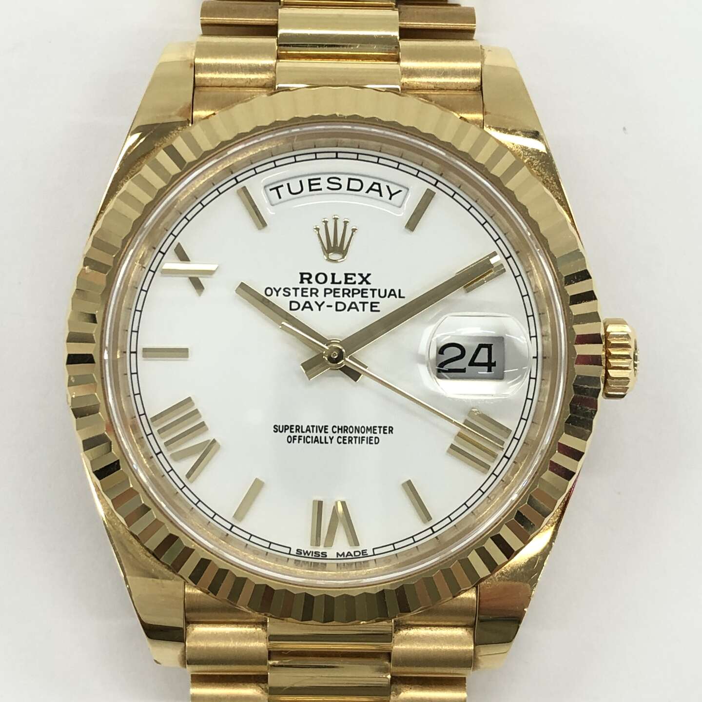 ロレックス デイデイト 228238 自動巻き 750×750 ホワイト