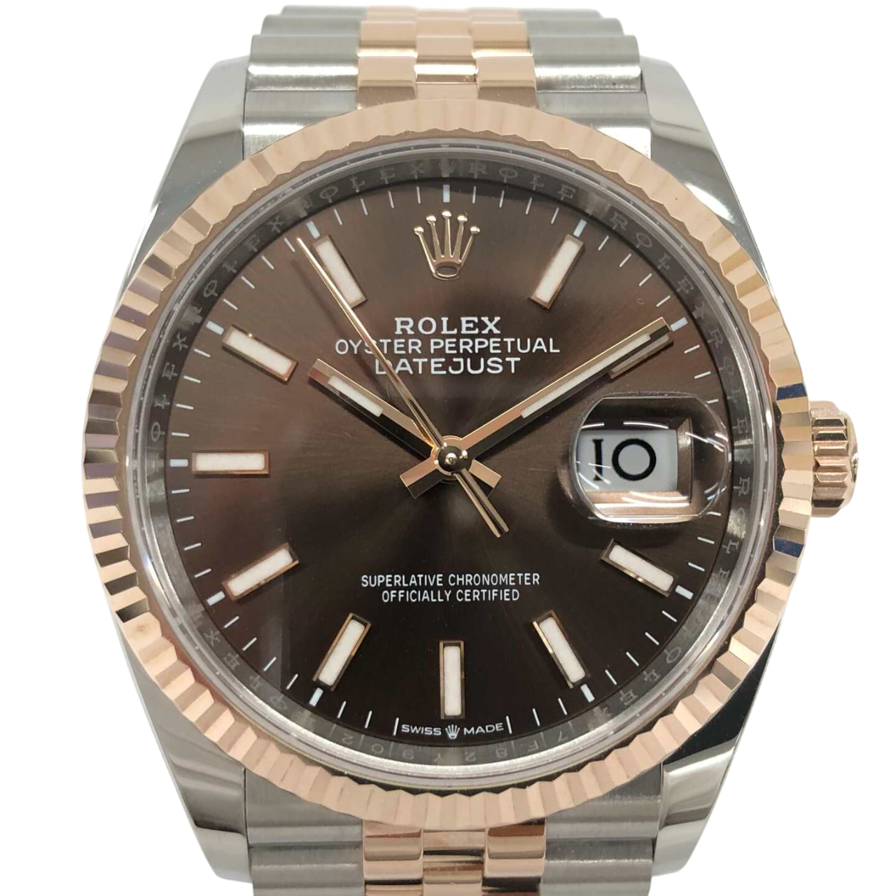 ロレックス デイトジャスト 126231自動巻き SS/PG×SS/PG ブラウン