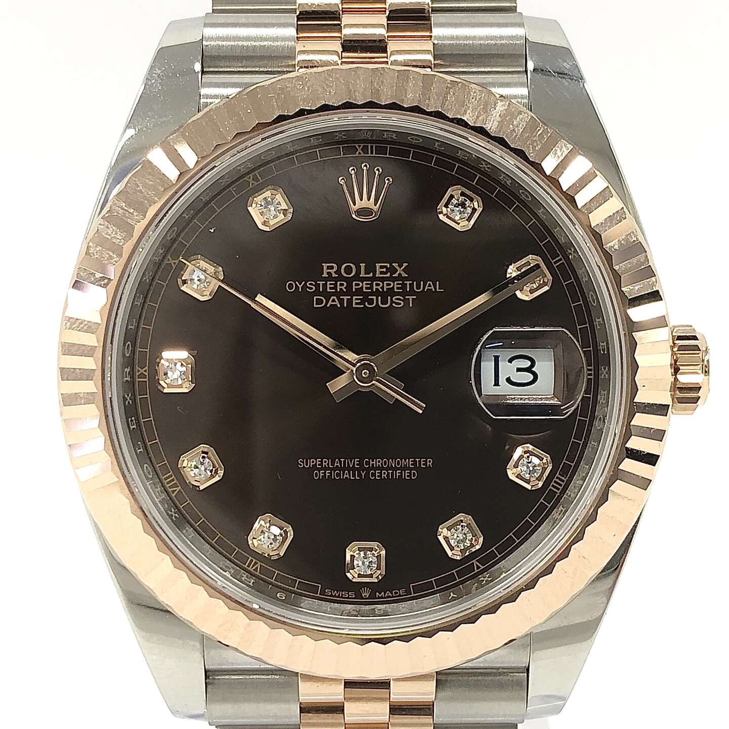 ロレックス デイトジャスト 126331G 自動巻き SS/PG×SS/PG ブラウン