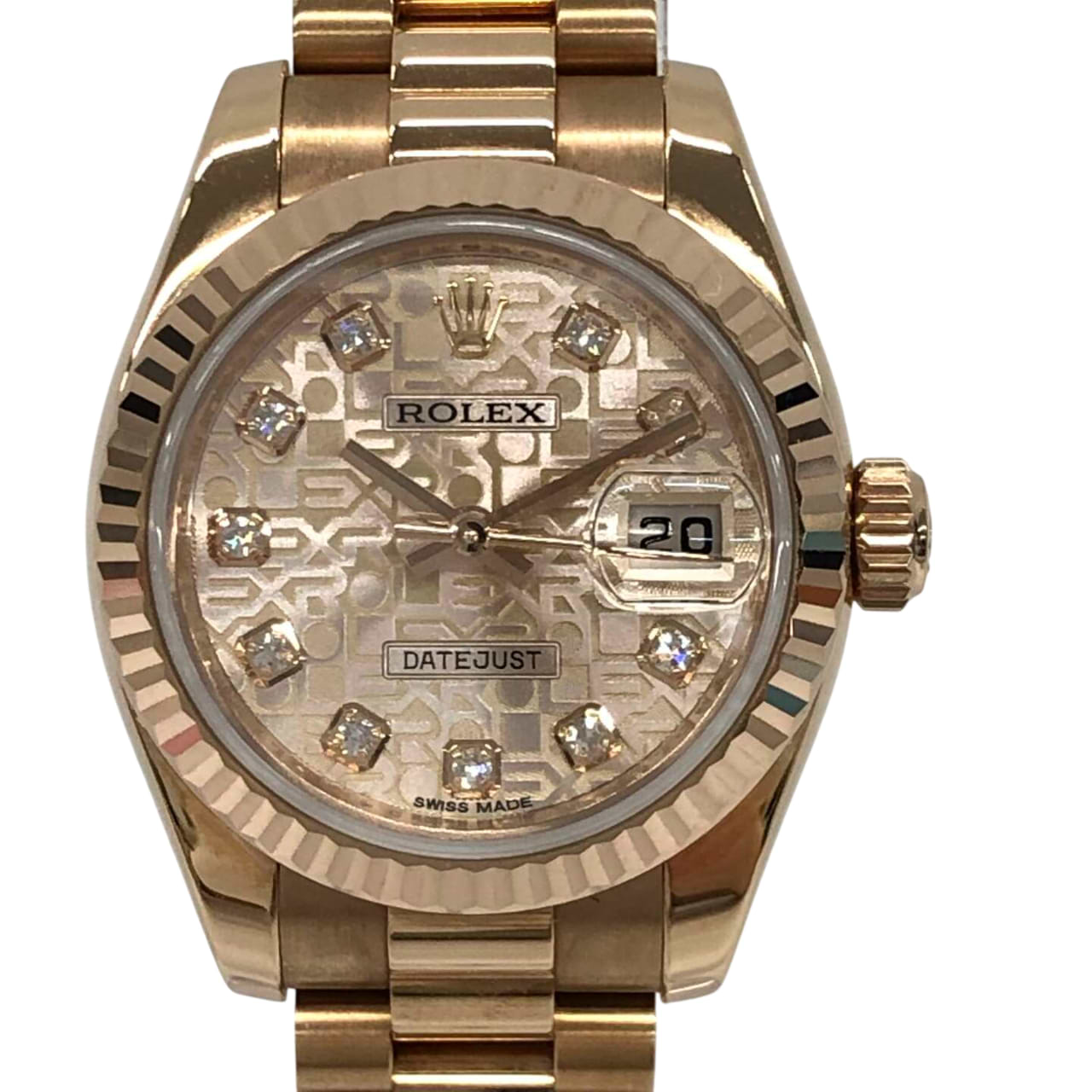 ロレックス デイトジャスト 179175 自動巻き 750PG×750PG ピンク