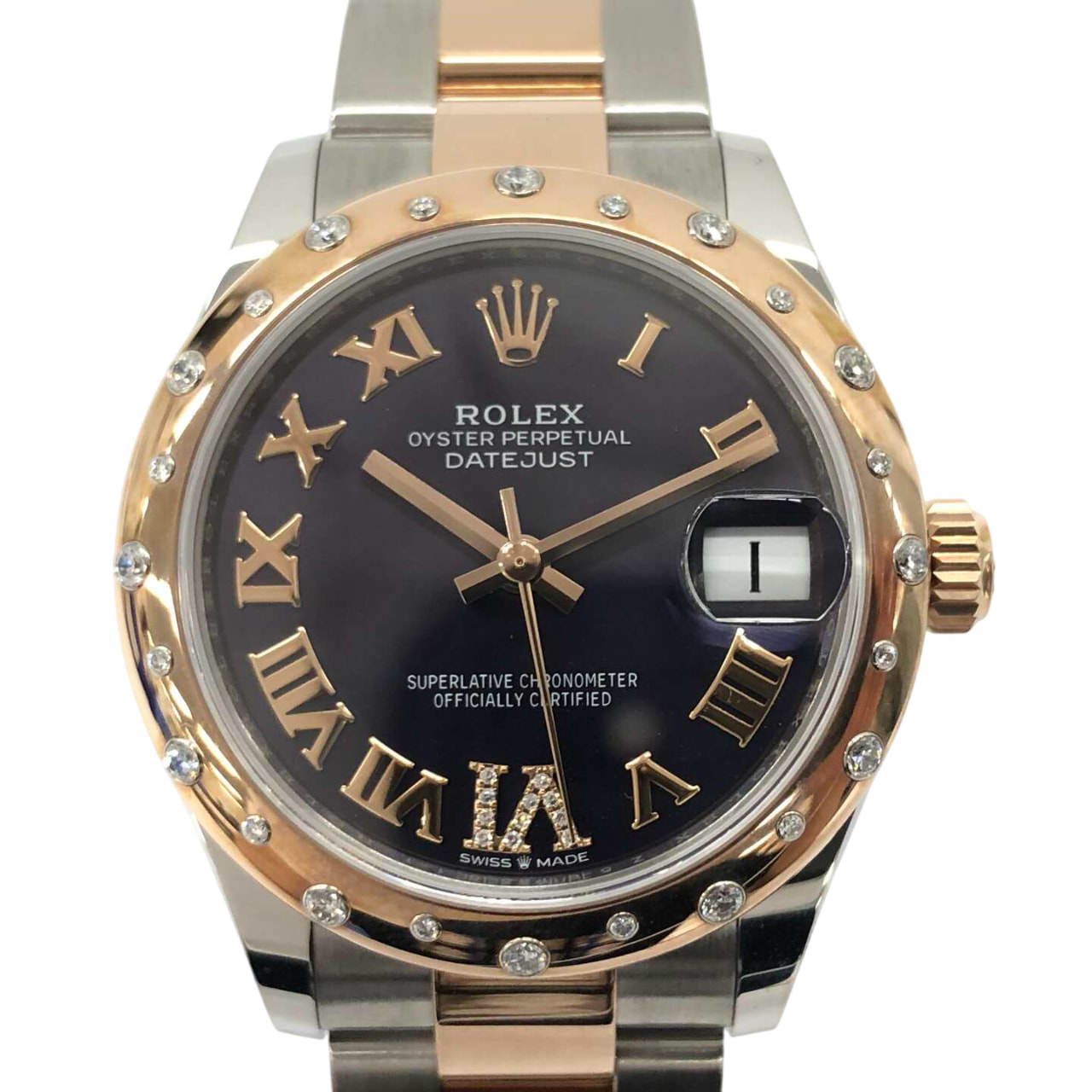 ロレックス デイトジャスト 278341RBR 自動巻き SS/ERG×SS/ERG パープル