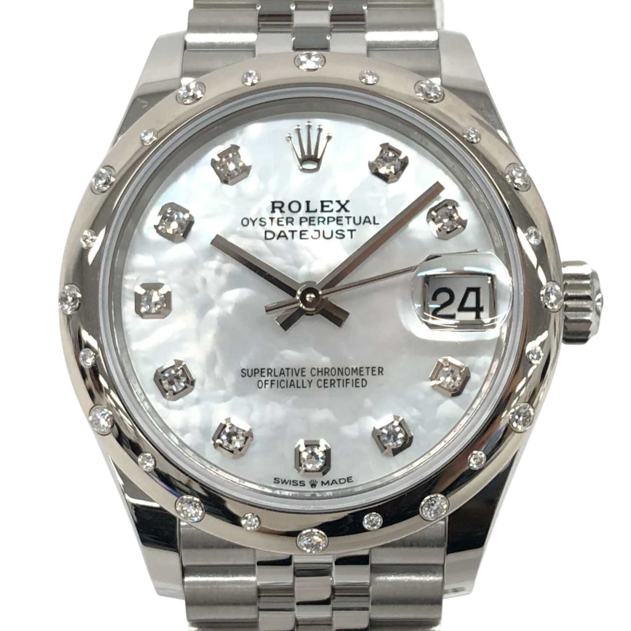 ロレックス デイトジャスト 278344RBR 自動巻き SS×SS ホワイトシェル