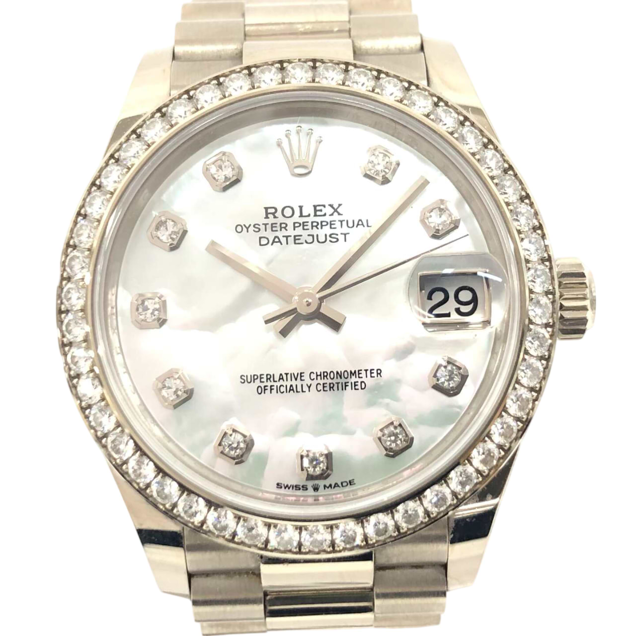 ロレックス デイトジャスト31 278289RBR 自動巻き 750WG×750WG シェル