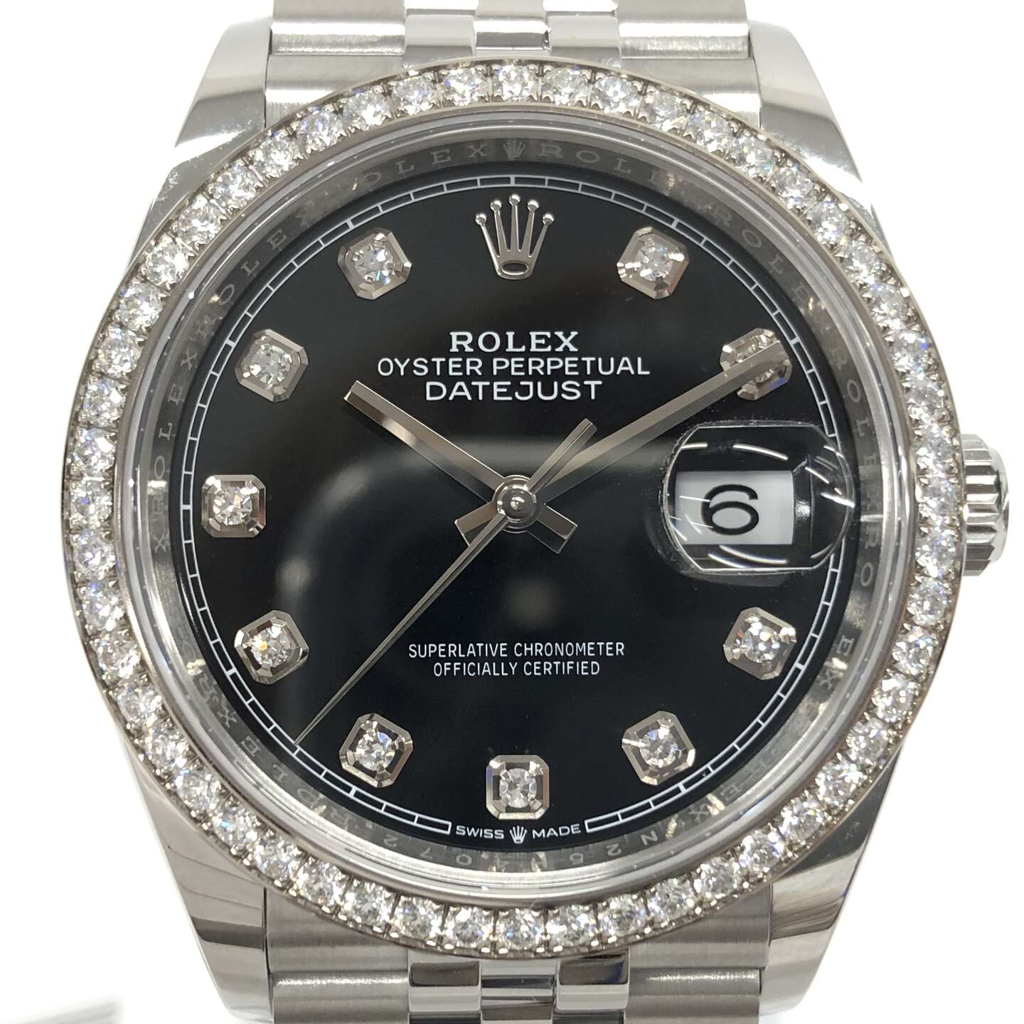 ロレックス デイトジャスト36 126284RBR 自動巻き SS/WG×SS ブラック