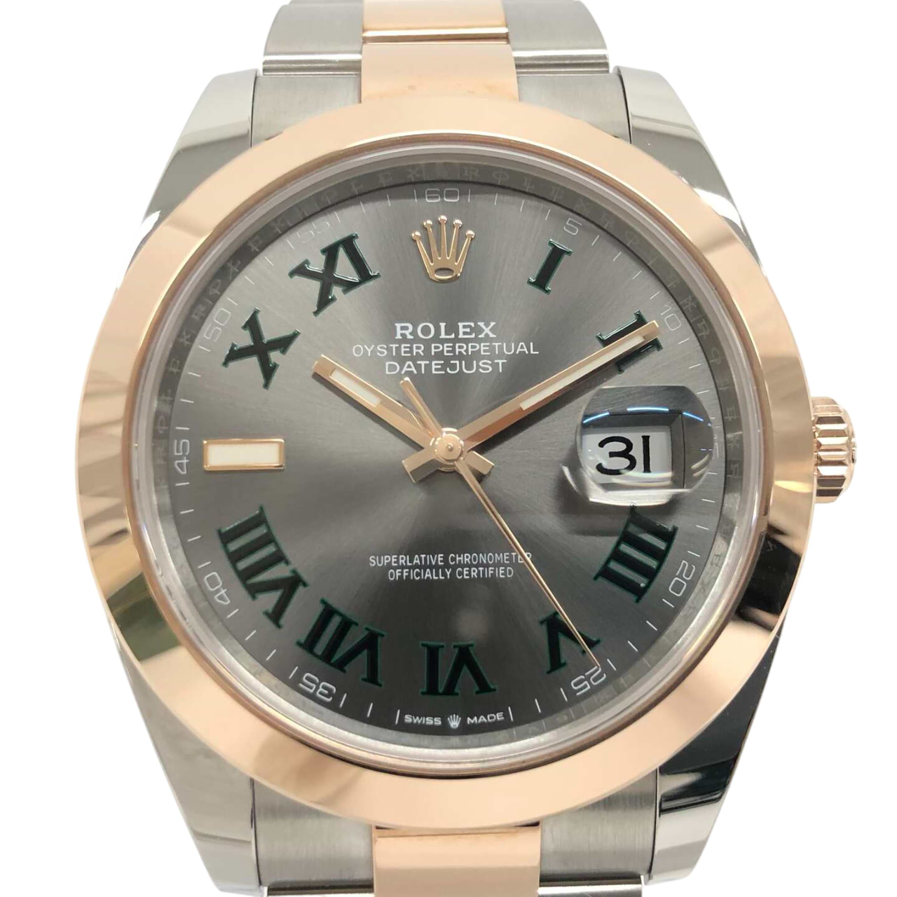 ロレックス デイトジャスト41 126301 自動巻き SS/PG×SS/PG グレー