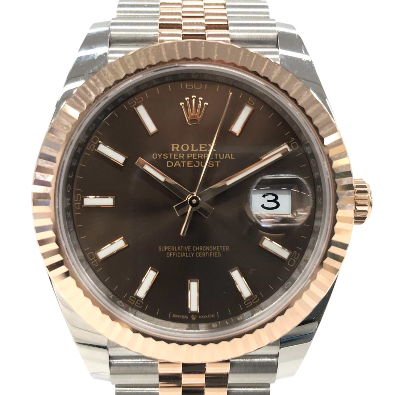 ロレックス デイトジャスト41 126331 自動巻き SS/PG×SS/PG チョコレート