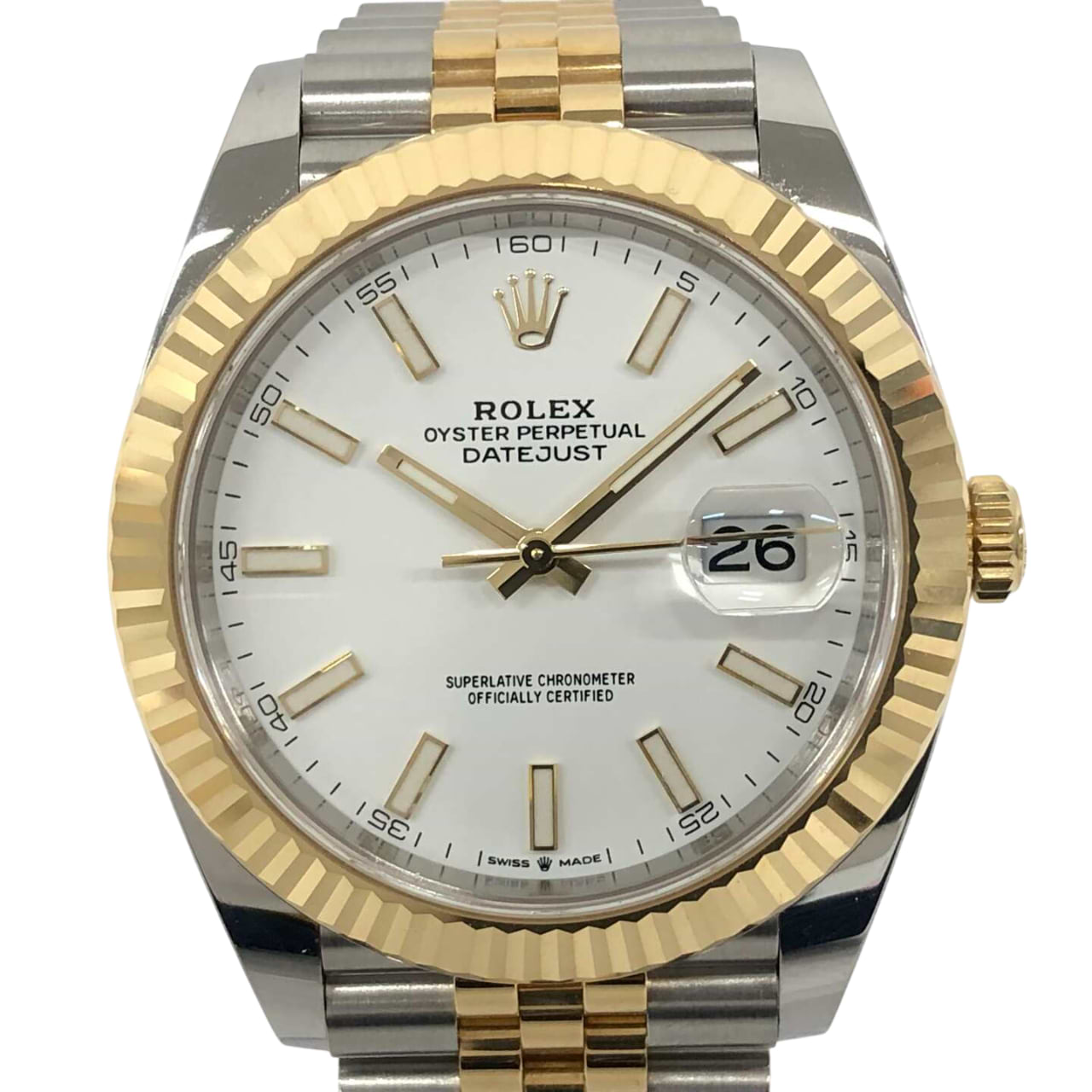 ロレックス デイトジャスト41 126333 自動巻き SS/YG×SS/YG ホワイト