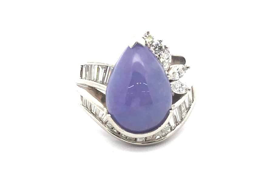 Pt900×翡翠×ダイヤモンドリング J8.753ct MD1.32ctの翡翠（ヒスイ 