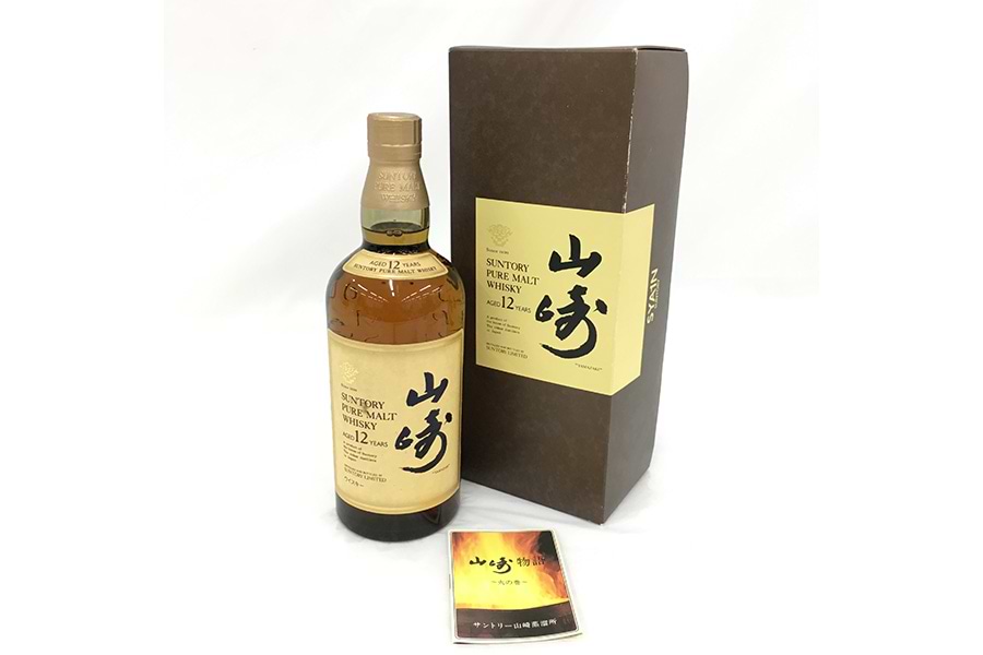 山崎 12年 ピュアモルト ウイスキー 750ml 43％ 箱付き の買取実績 