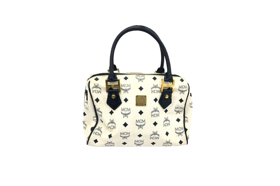 MCM ショルダーバッグ ホワイト ネイビー MCM 2way ボストンバッグ 
