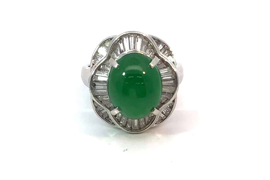 リング Pt900 約11.5号 翡翠5.16ct ダイヤ1.15ct の買取実績｜最新相場 