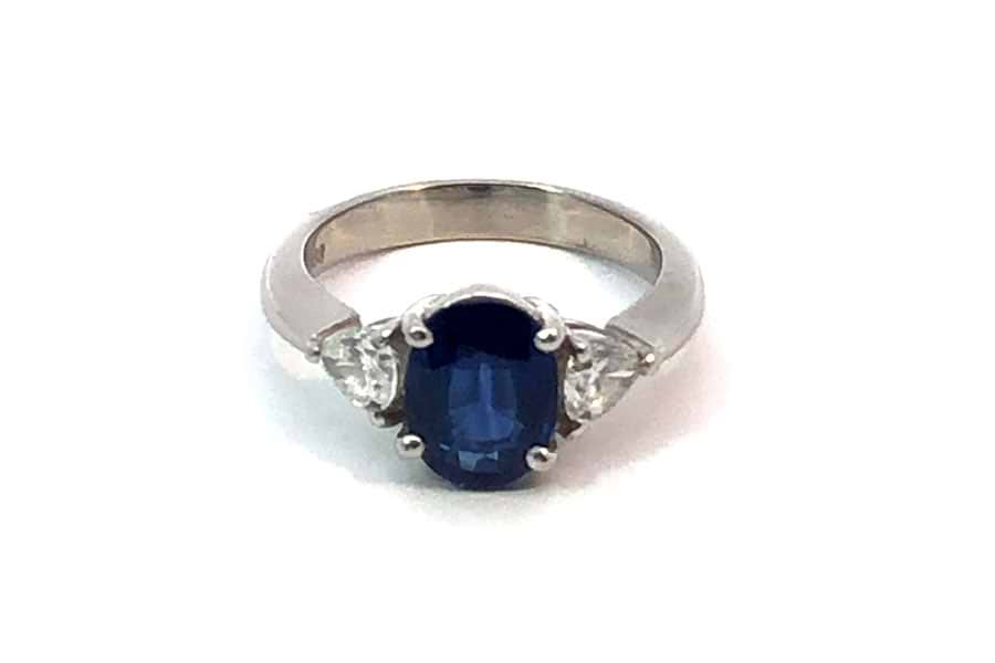 サファイア1.16ct ダイヤモンド0.08ct サファイアリング 7号 リング 