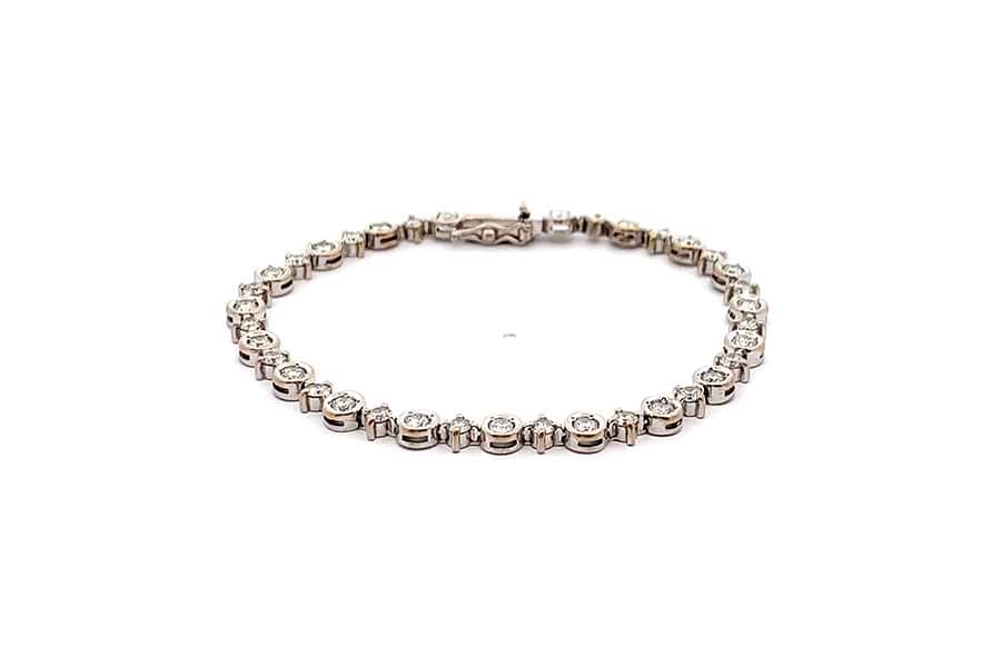 100％本物 ダイヤ ブレスレット | K18ホワイトゴールド | 中古A品  