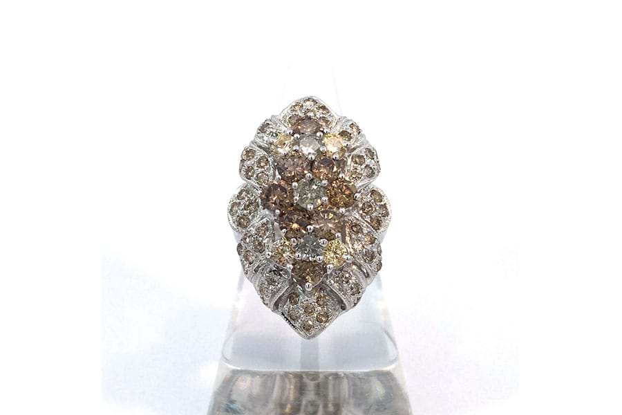 リング 印台 K18 (中) 0.3ct以上 ダイヤモンド付 K18 0.30ct 9号 