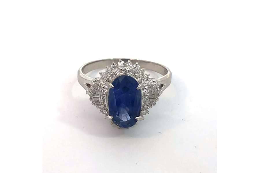 Pt900 プラチナ サファイア0.59ct ダイヤ0.19ct リング 指輪 