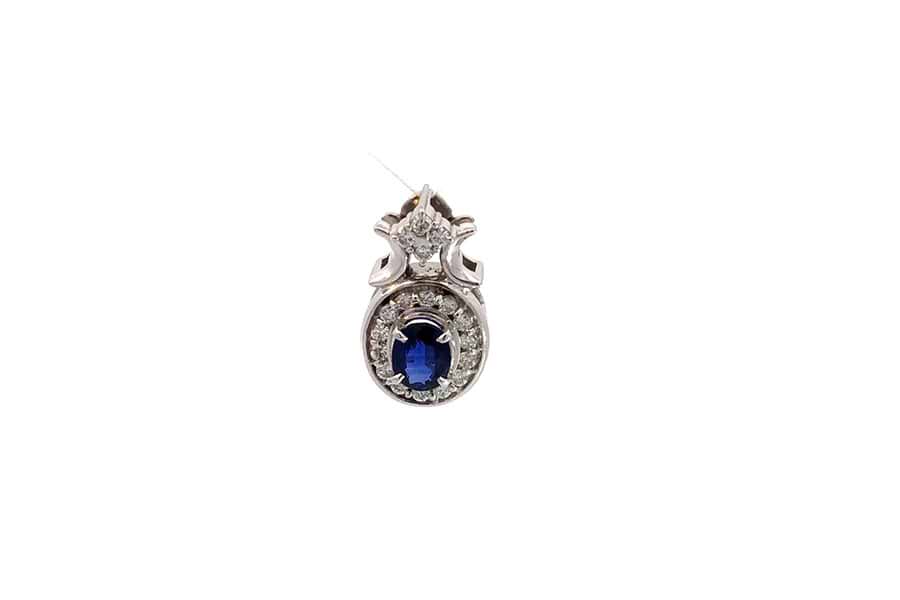 ネックレストップ Pt900 サファイア1.20ct ダイヤ0.46ct の買取実績 
