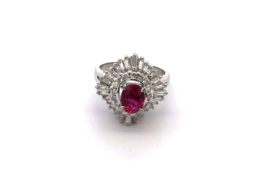 リング Pt900 約13号 ルビー1.32ct ダイヤ1.09ct の買取実績｜最新相場 
