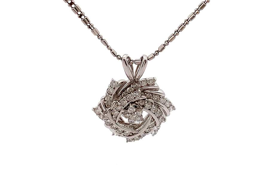 PT900/PT850 ダイヤモンド ネックレス 0.719CT F SI2 ペアシェイプ 