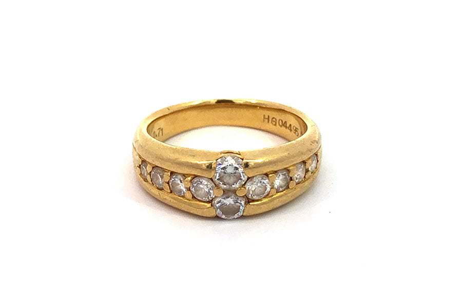 リング 印台 K18 (中) 0.3ct以上 ダイヤモンド付 K18 0.30ct 9号 