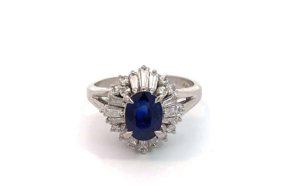 リング Pt900 約7号 サファイア1.28ct ダイヤ0.61ct の買取実績｜最新 