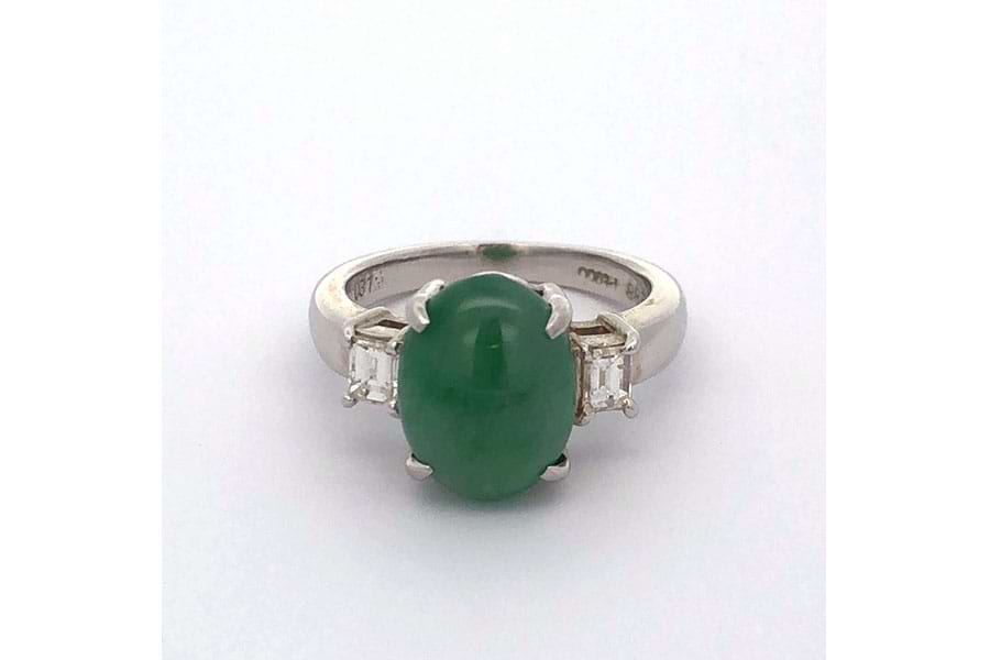 リング Pt900 約10.5号 ヒスイ3.88ct ダイヤ0.31ct の買取実績｜最新 