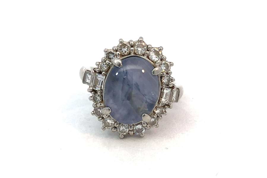 リング Pt900 約12号 スターサファイア8.62ct ダイヤ1.193ct の買取実績｜