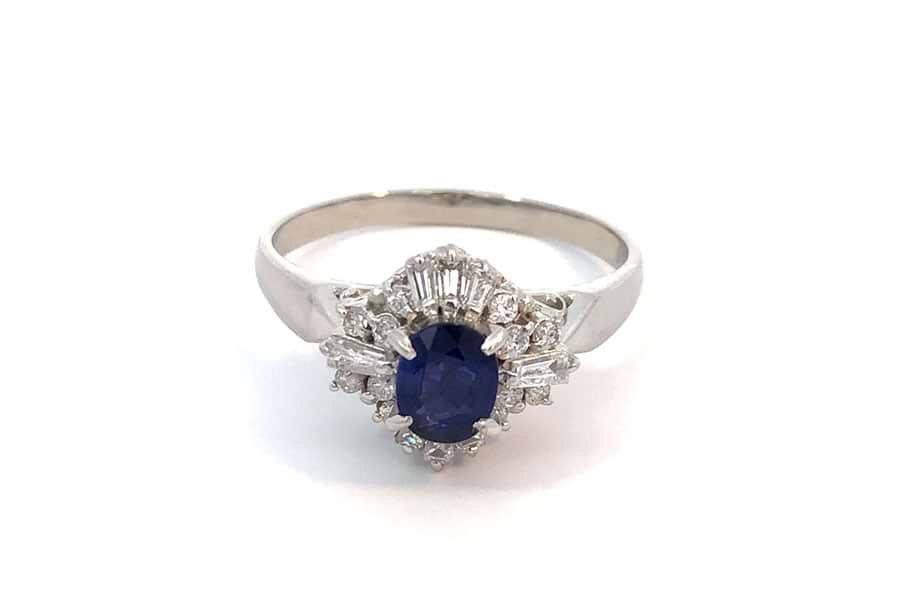 リング Pt900 約19.5号 青色石0.785ct ダイヤ0.466ct の買取実績｜最新 