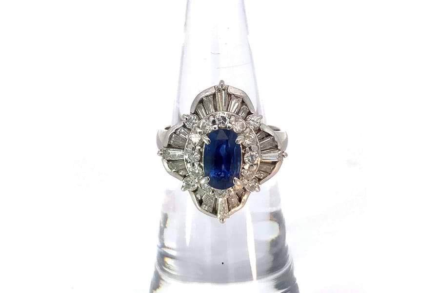 リング Pt900 約9号 サファイア1.57ct ダイヤ1.41ct の買取実績｜最新 