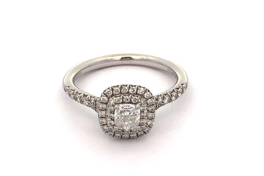 ティファニー ソレスト ダイヤリング Pt950 約11.5号 ダイヤ0.33ct の  