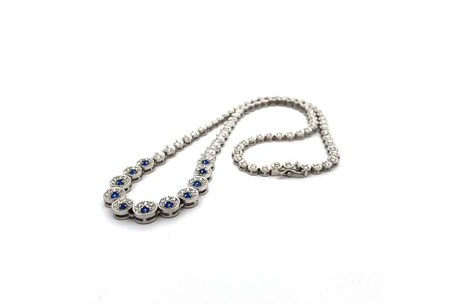 ネックレス Pt900 全長約44.0cm ダイヤ4.00ct アウイナイト0.50ctの 