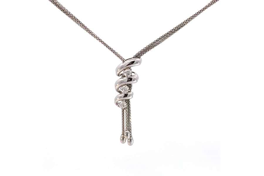 K18WG ハート ダイヤモンド ネックレス 0.50CT K18WG ハート 