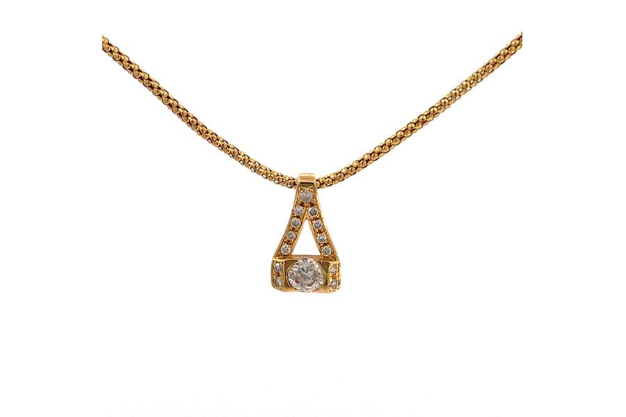 K18 ダイヤモンド 0.50ct ネックレス チェーン トップ 菱形【K39 