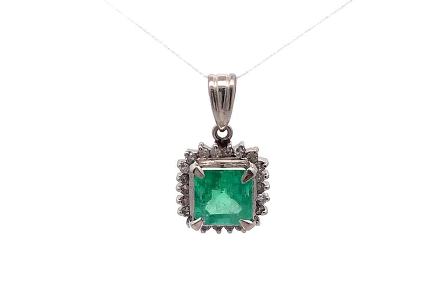 ネックレストップ Pt900 緑色石 1.14ct ダイヤ0.15ct の買取実績｜最新 