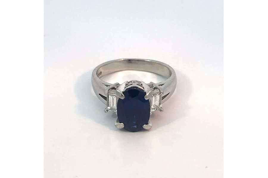 リング Pt900 約8号 サファイア2.83ct ダイヤ0.52ct$2 の買取